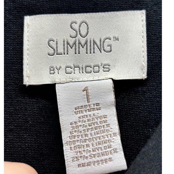 Chico's So Slimming Size M (1) Black Sleeveless Ponte Knit Sheath Jackie Dress - Picture 5 of 5